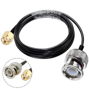 BNC Male to RP-SMA Male RG58 Coaxial Cable – 50 Ohm RF Cable for WiFi Routers, Antennas, and Signal Transmission