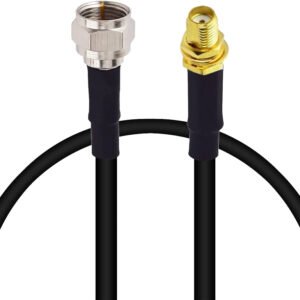 F Male to SMA Female RG58 Coaxial Cable – 50 Ohm RF Adapter Cable for TV, Modem, and Wireless Applications