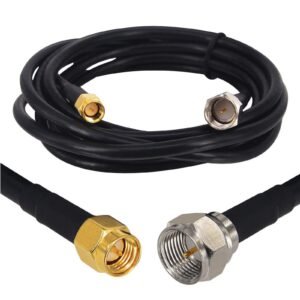 F Male to SMA Male RG58 Coaxial Cable – 50 Ohm RF Cable for TV, Modem, and Antenna Applications