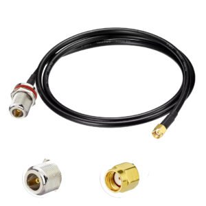 N-Type Female to RP-SMA Male RG58 Coaxial Cable – Low Loss 50 Ohm RF Extension for Antennas & Routers