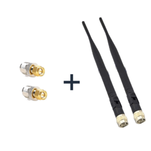 2x 3G/4G 8dBi High-Gain Antennas + 2x SMA Adapters – Omnidirectional Rubber Antennas for Modems & Routers