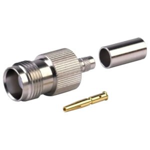 TNC Female Crimp Connector for RG58 Cable – Straight RF Coaxial Jack 50 Ohm