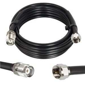 TNC Female to F Male RG58 Coaxial Cable – 50 Ohm RF Patch Cord for Antenna, CCTV, and Satellite Use