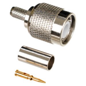 TNC Male Crimp Connector for RG58 – Straight RF Coaxial Plug 50 Ohm