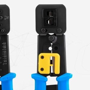 RJ45 Crimp Tool | Pass-Through Ethernet Crimper for Cat5, Cat5e, Cat6 | Multi-Function Crimping Tool for RJ11/RJ12 6P/8P Connectors